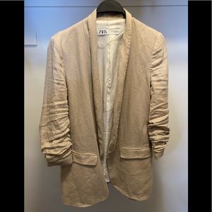 Zara tan linen blazer